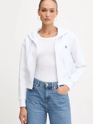 Armani Exchange bluza damska kolor biały z kapturem gładka XW000822 AF10818