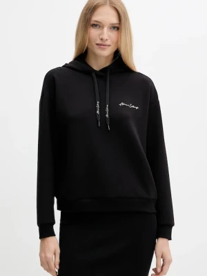 Armani Exchange bluza damska kolor czarny z kapturem gładka XW000836 AF13397