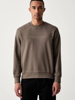 Armani Exchange bluza męska bawełniana brązowy