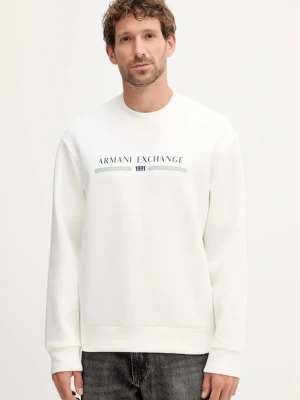 Armani Exchange bluza męska kolor beżowy z nadrukiem XM000982 AF10818