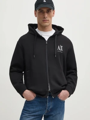 Armani Exchange bluza męska kolor czarny z kapturem z aplikacją XM000371 AF10818