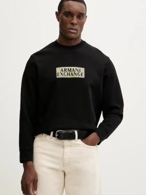 Armani Exchange bluza męska kolor czarny z kapturem z nadrukiem XM001892 AF10818