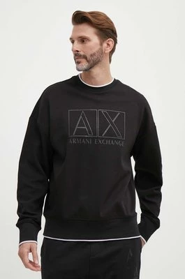 Armani Exchange bluza męska kolor czarny z nadrukiem