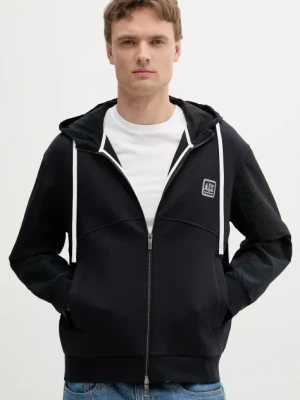 Armani Exchange bluza męska kolor granatowy z kapturem z nadrukiem XM000480 AF10818