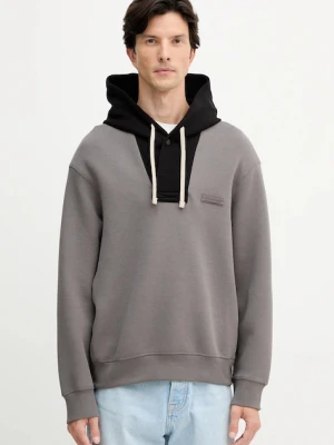 Armani Exchange bluza męska kolor szary z kapturem gładka XM001043 AF16222