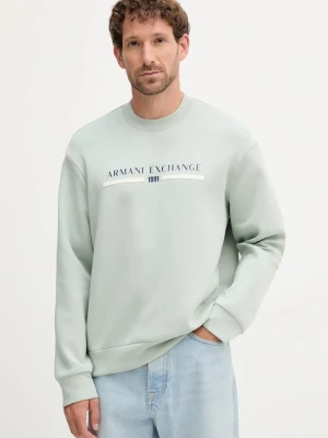 Armani Exchange bluza męska kolor zielony z nadrukiem XM000982 AF10818