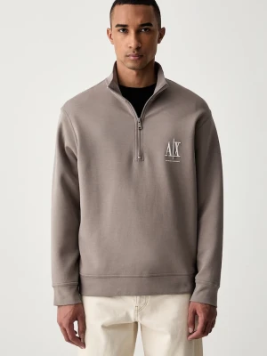 Armani Exchange bluza męska z bawełną brązowy
