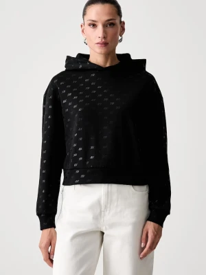 Armani Exchange bluza z kapturem damska z bawełną czarny