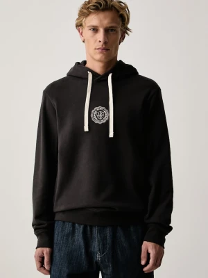 Armani Exchange bluza z kapturem męska bawełniana z elastanem szary