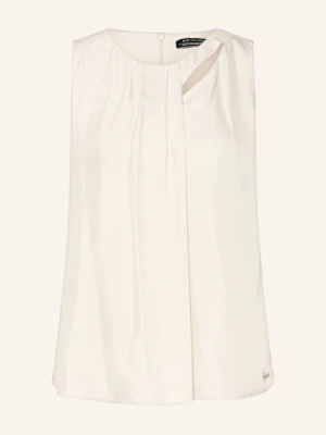 Armani Exchange Bluzka Bez Rękawów Z Satyny Z Wycięciami weiss