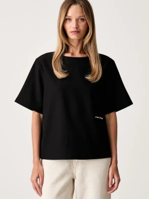 Armani Exchange bluzka damska z dodatkiem wełny czarny