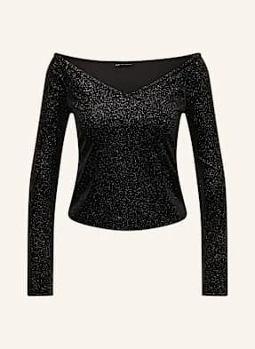 Armani Exchange Bluzka Z Aksamitu schwarz