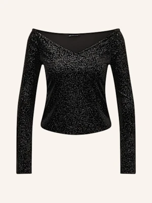 Armani Exchange Bluzka Z Aksamitu schwarz