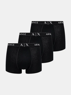 Armani Exchange bokserki dopasowane męskie z bawełną 3-pack czarny