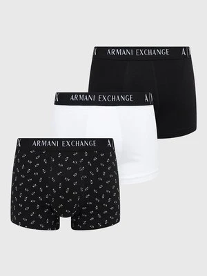 Armani Exchange bokserki 3-pack męskie kolor czarny