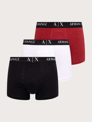 Armani Exchange bokserki dopasowane męskie bawełniane z elastanem 3-pack biały