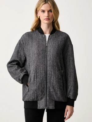 Armani Exchange bomberka damska z dodatkiem wełny szary
