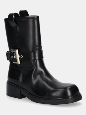 Armani Exchange botki damskie kolor czarny na słupku XW001654 AF17476 UC001