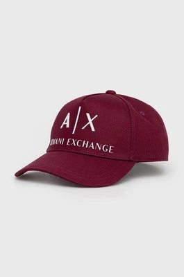 Armani Exchange czapka kolor bordowy z aplikacją 954039 CC513 NOS