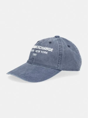 Armani Exchange czapka bejsbolówka męska bawełniana granatowy