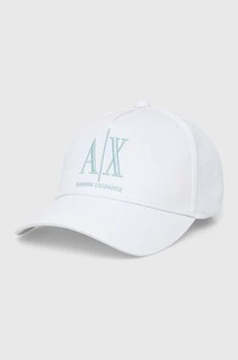 Armani Exchange czapka kolor biały z aplikacją