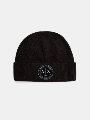 Armani Exchange czapka męska z wełną brązowy