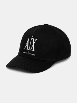 Armani Exchange czapka z daszkiem bawełniana czarny