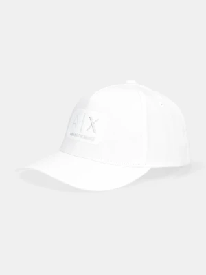 Armani Exchange czapka z daszkiem bawełniana biały