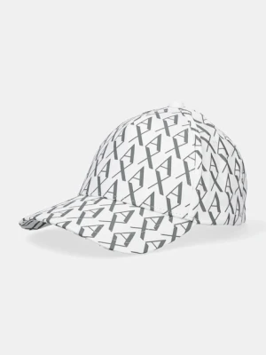 Armani Exchange czapka z daszkiem bawełniana kolor biały wzorzysta 954229 CC813