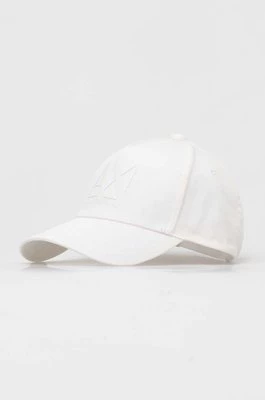 Armani Exchange czapka z daszkiem bawełniana kolor biały z aplikacją 944200 4R100