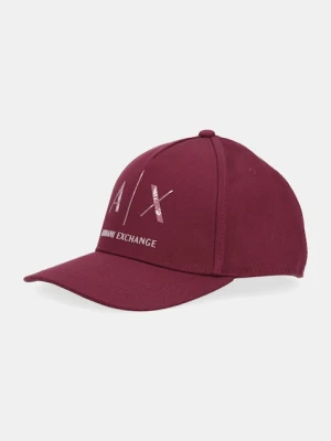 Armani Exchange czapka z daszkiem bawełniana kolor bordowy XW001486 AF19099