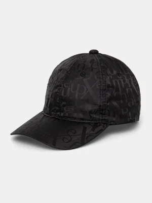 Armani Exchange czapka z daszkiem bawełniana kolor czarny wzorzysta XW000311 AF10852