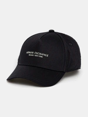 Armani Exchange czapka z daszkiem bawełniana kolor czarny XM001694 AF15502