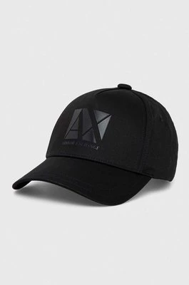 Armani Exchange czapka z daszkiem bawełniana kolor czarny z aplikacją 944200 4R100