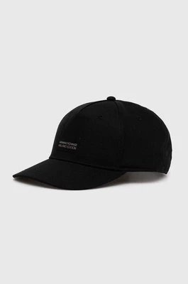 Armani Exchange czapka z daszkiem bawełniana kolor czarny z aplikacją 944205 4R106
