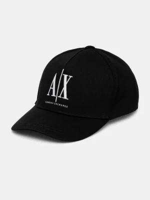 Armani Exchange czapka z daszkiem bawełniana kolor czarny z nadrukiem XW001179 AF14711