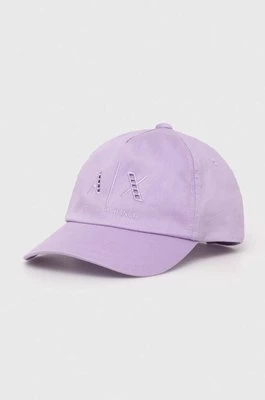 Armani Exchange czapka z daszkiem bawełniana kolor fioletowy gładka 944206 4R108
