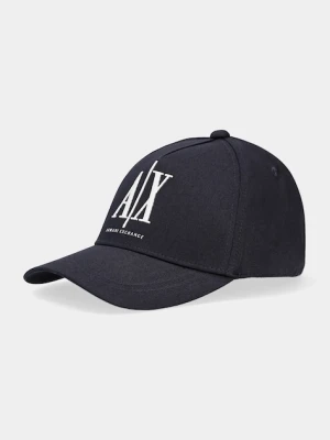 Armani Exchange czapka z daszkiem bawełniana kolor granatowy z aplikacją XM000811 AF13343
