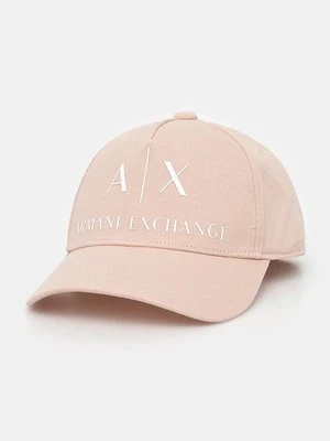 Armani Exchange czapka z daszkiem bawełniana kolor pomarańczowy z aplikacją 944171 2R110