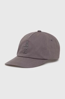 Armani Exchange czapka z daszkiem bawełniana kolor szary z aplikacją 954220 4F101