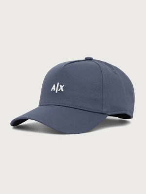 Armani Exchange czapka z daszkiem męska bawełniana niebieski