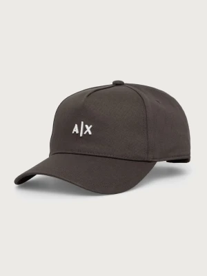 Armani Exchange czapka z daszkiem męska bawełniana zielony