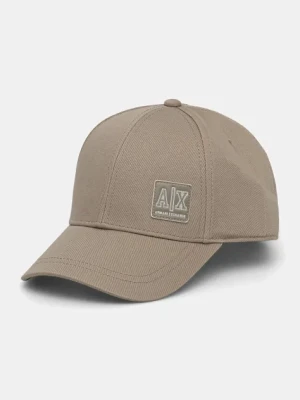 Armani Exchange czapka z daszkiem męska kolor beżowy gładka XM001255 AF15066
