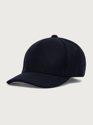 Armani Exchange czapka z daszkiem męska z wełną granatowy
