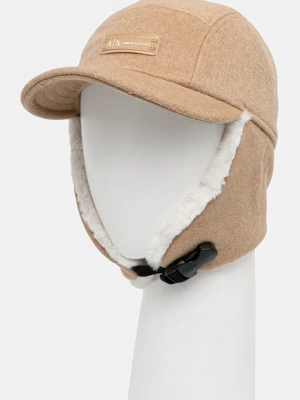 Armani Exchange czapka z daszkiem z dodatkiem wełny