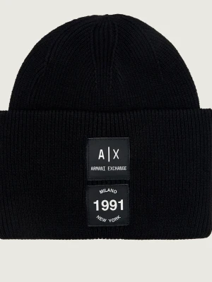 Armani Exchange Czapka | z dodatkiem wełny czarny
