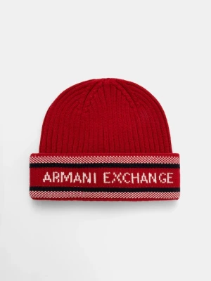 Armani Exchange czapka z dodatkiem wełny kolor czerwony XM001551 AF13776