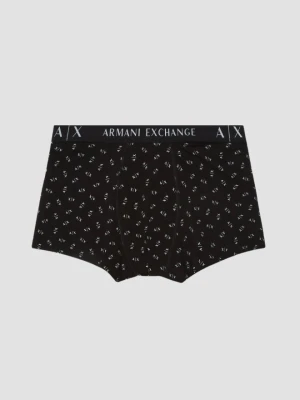 ARMANI EXCHANGE Czarne logowane bokserki, Rozmiar L