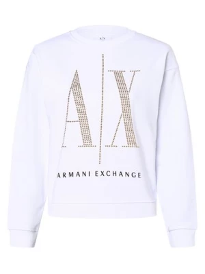 Armani Exchange Damska bluza nierozpinana Kobiety Bawełna biały nadruk,