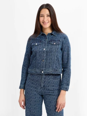 Armani Exchange Damska kurtka dżinsowa Kobiety Bawełna niebieski wypukły wzór tkaniny,